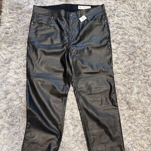 GAP  Black Slim Straight Faux Leather Jeans